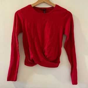 Red Long Sleeve Cropped top